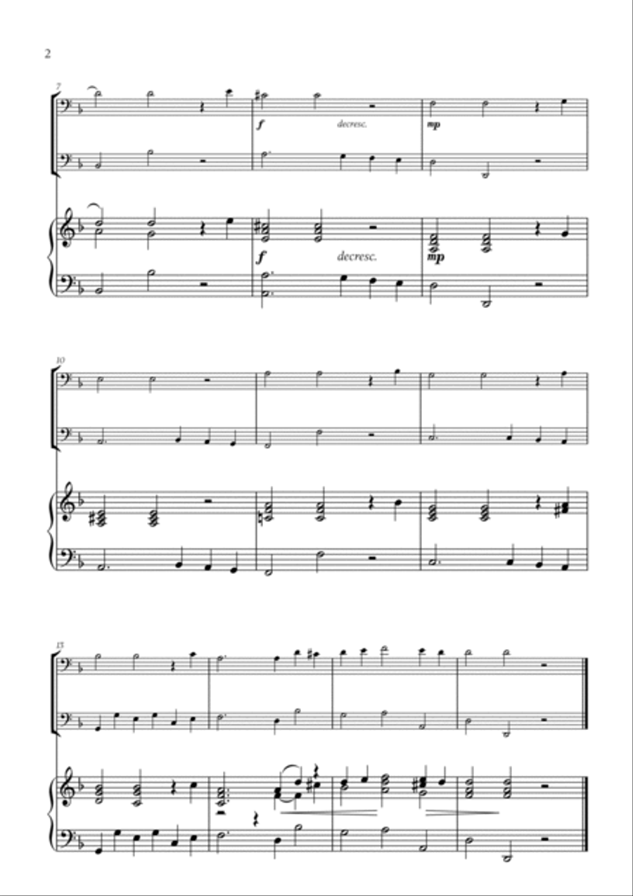 G. F. Haendel - Sarabande (for Cello and Trombone) Trombone Duet scores gallery preview page 2