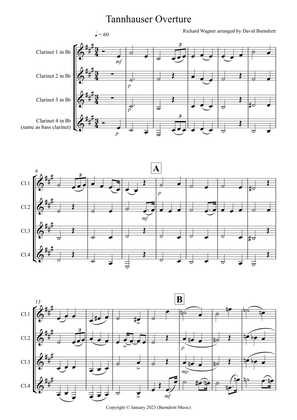Tannhäuser Overture for Clarinet Quartet