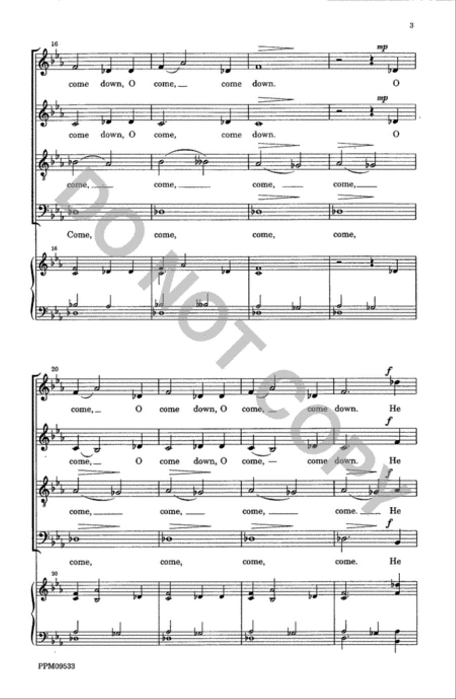 He Shall Come Down Like Rain 4-Part scores gallery preview page 4