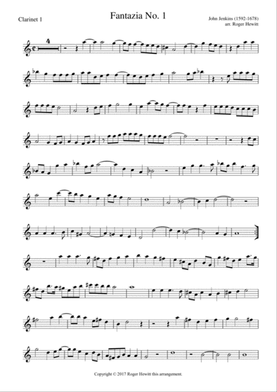 Jenkins - Fantazia No. 1 Woodwind Quartet scores gallery preview page 6