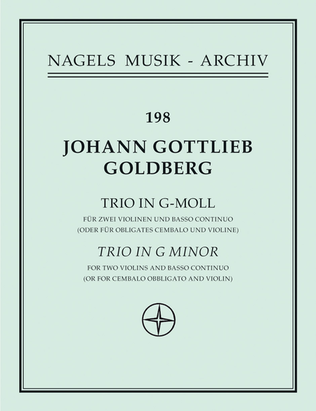 Sonate fur zwei Violinen und Basso continuo oder fur Violine und Cembalo obligat g minor