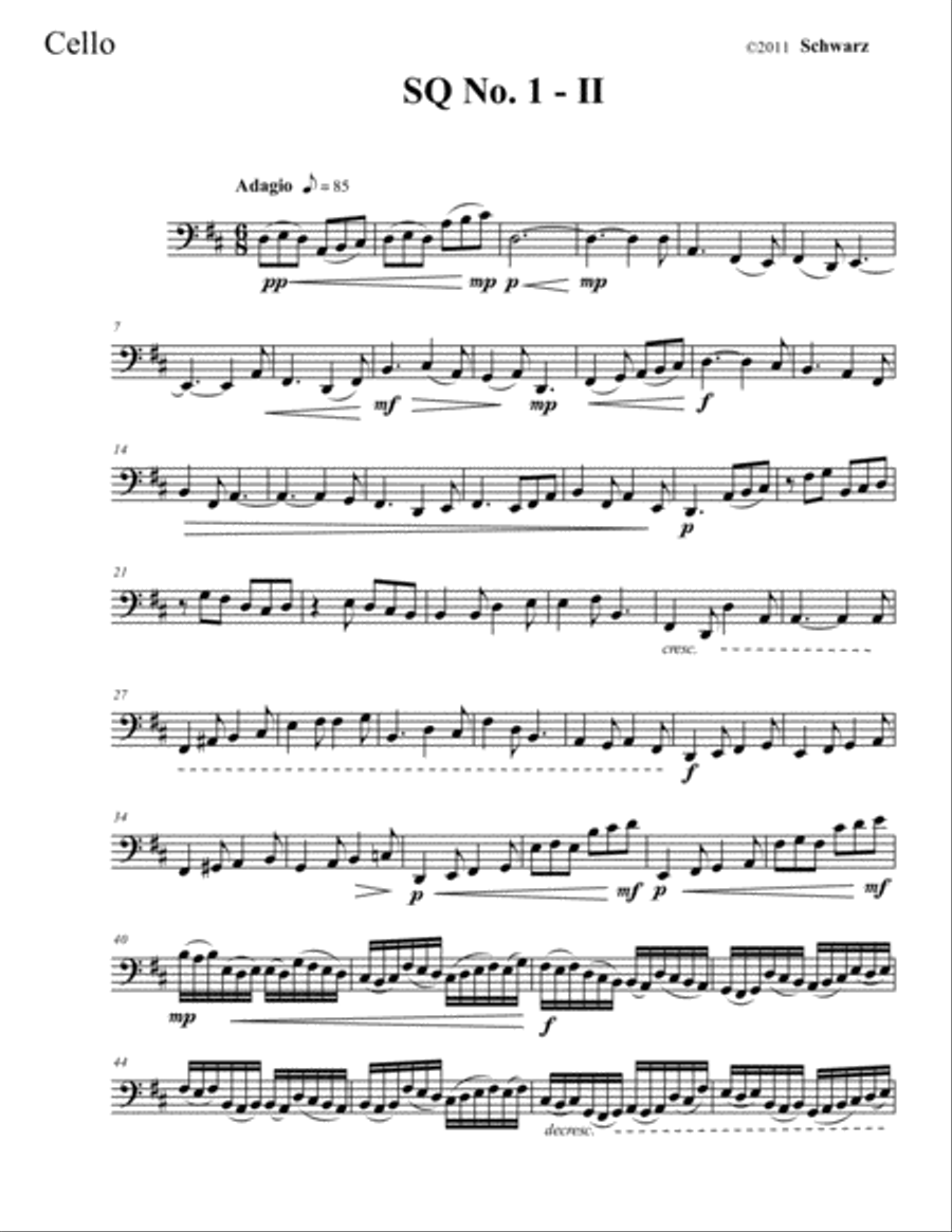 String Quartet 1 in D Minor - Cello String Quartet scores gallery preview page 6