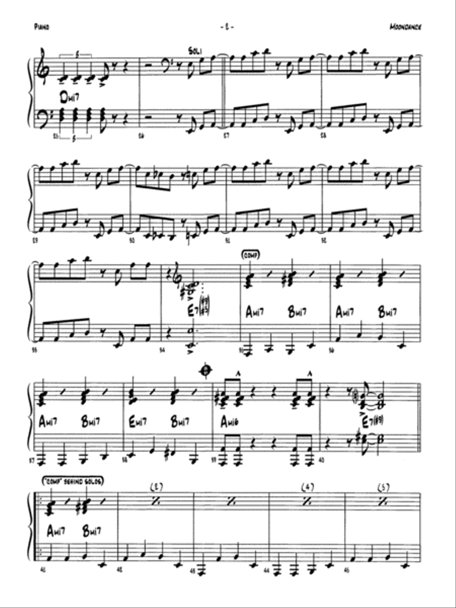 Moondance: Piano Accompaniment Jazz Ensemble scores gallery preview page 2