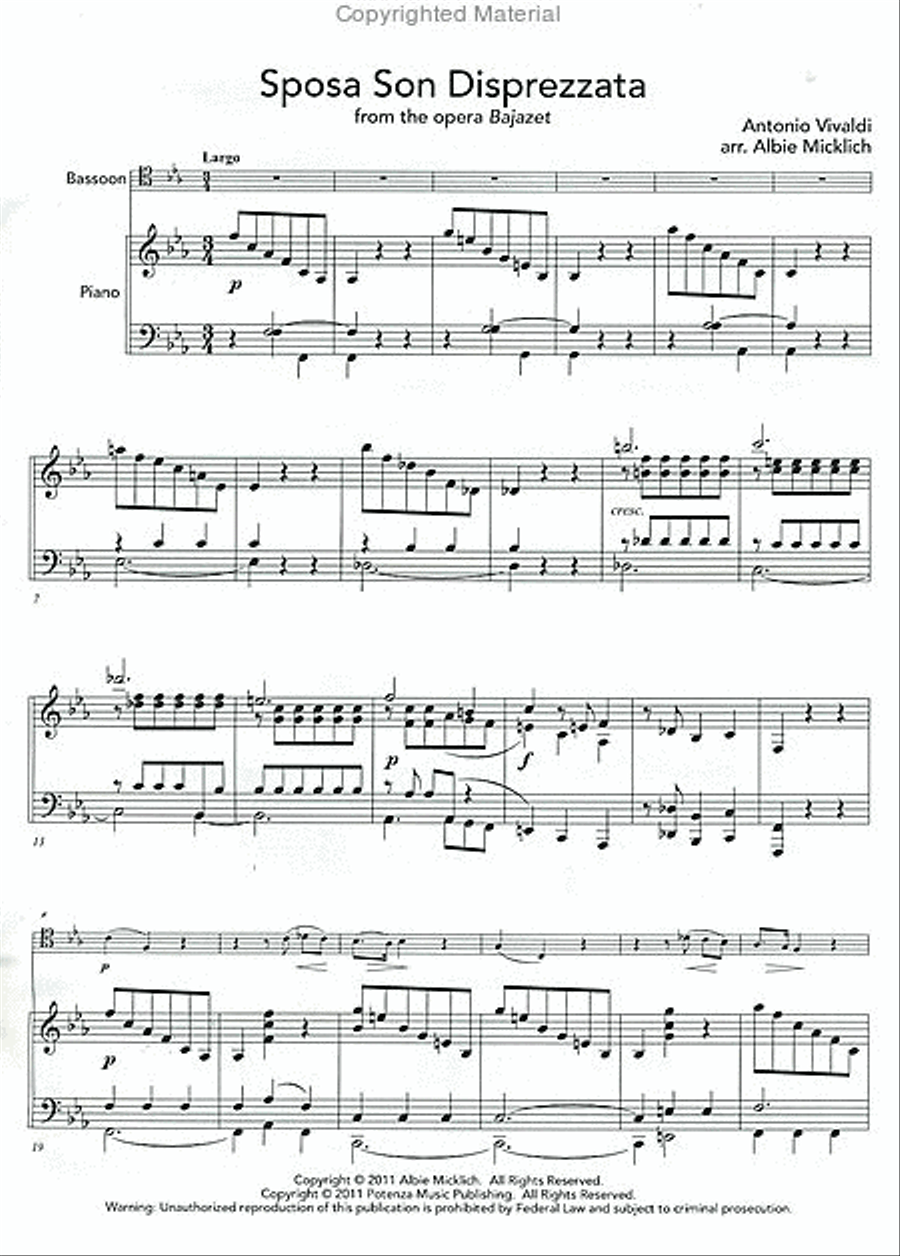 Sposa Son Disprezzata Bassoon Solo scores gallery preview page 2