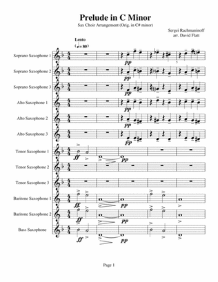 Saxophone Festival Series Rachmaninoff's prelude in C minor for Sax Choir (original in C# minor)