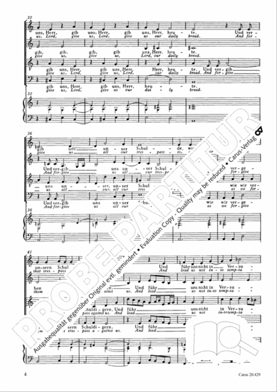 Das Benedicite vor dem Essen Score scores gallery preview page 9