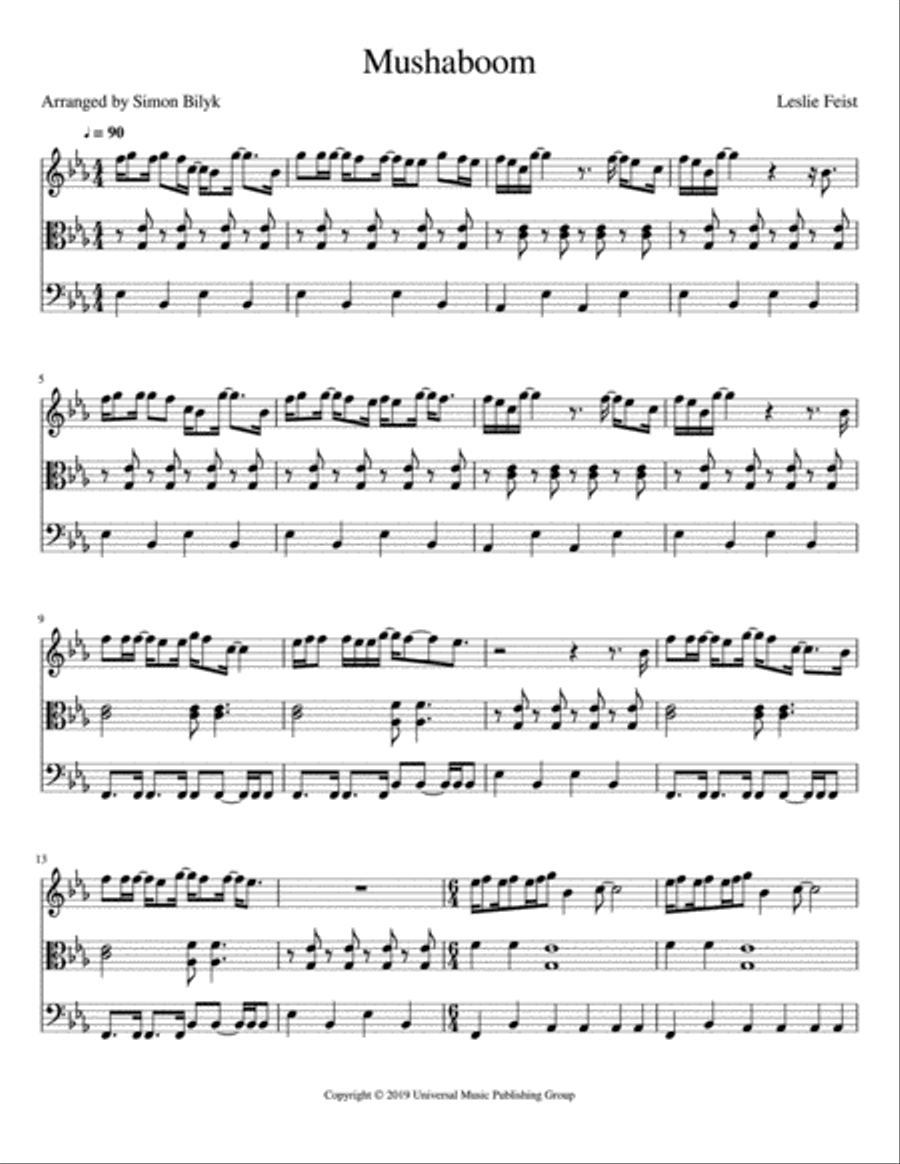 Mushaboom String Trio scores gallery preview page 1