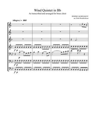 Themes from Rimsky-Korsakoff Wind Quintet for Brass Choir