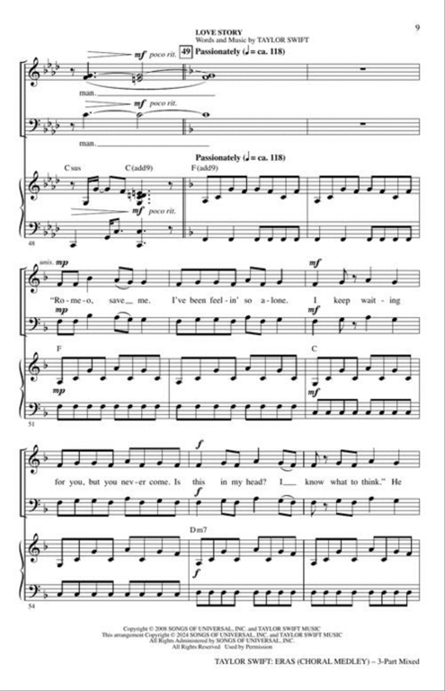 Taylor Swift: Eras (Choral Medley) 3-Part scores gallery preview page 5
