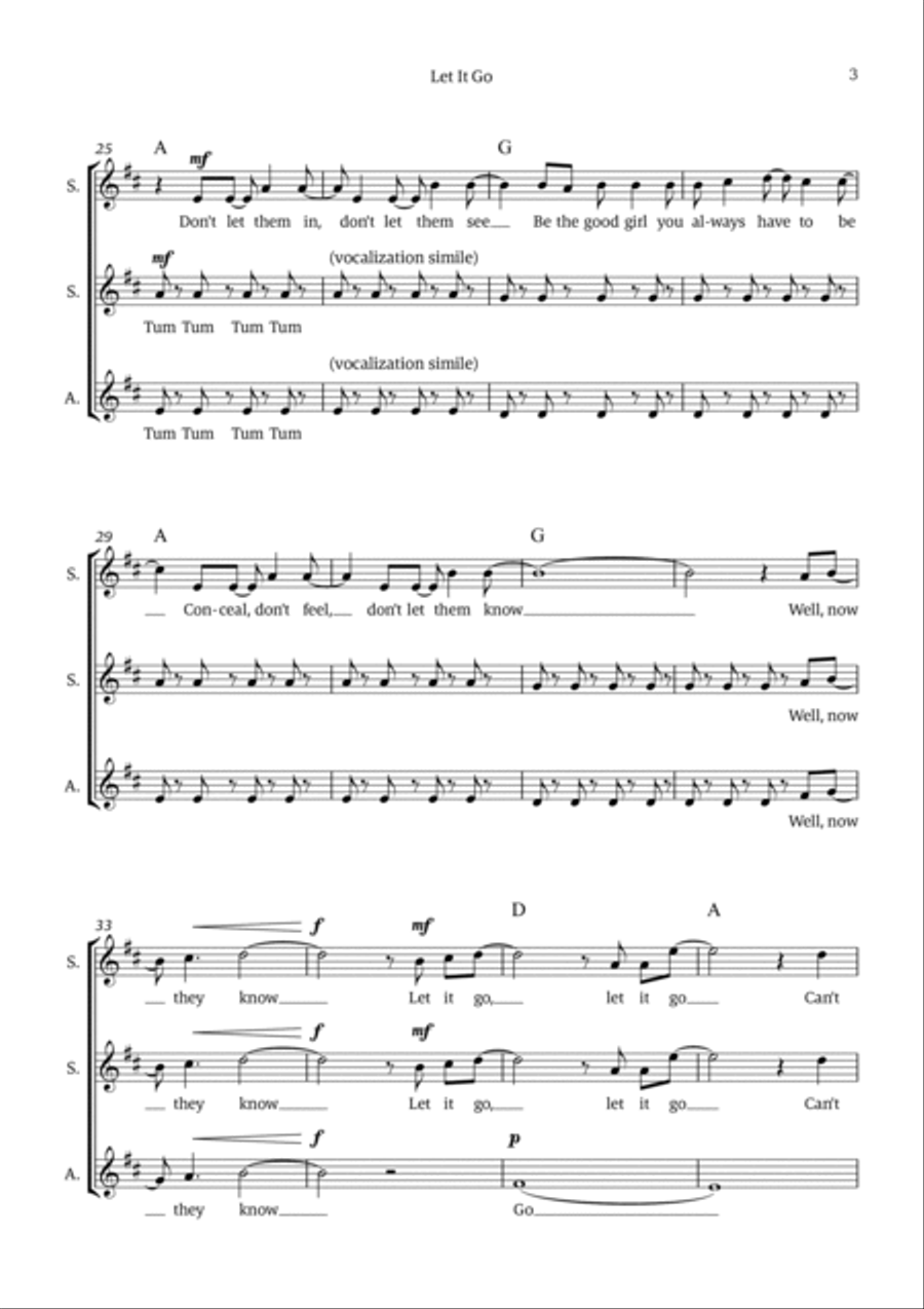 Let It Go SSA scores gallery preview page 3