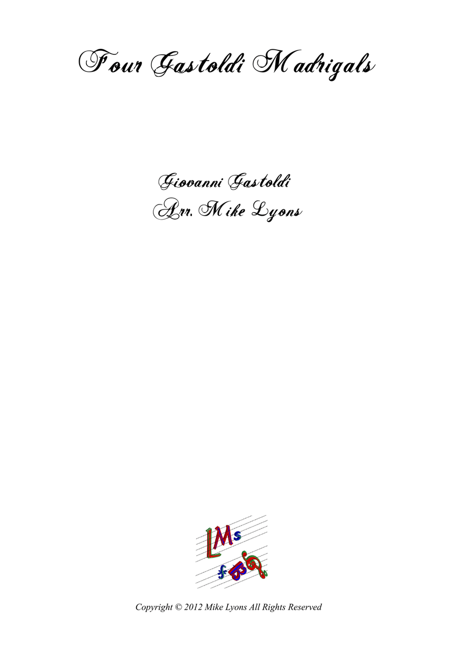 Four Gastoldi Madrigals (6-part brass choir) Small Ensemble scores gallery preview page 1