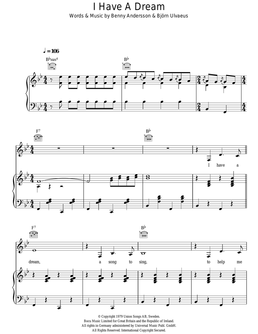 I Have A Dream I Have A Dream Acoustic Guitar scores gallery preview page 1