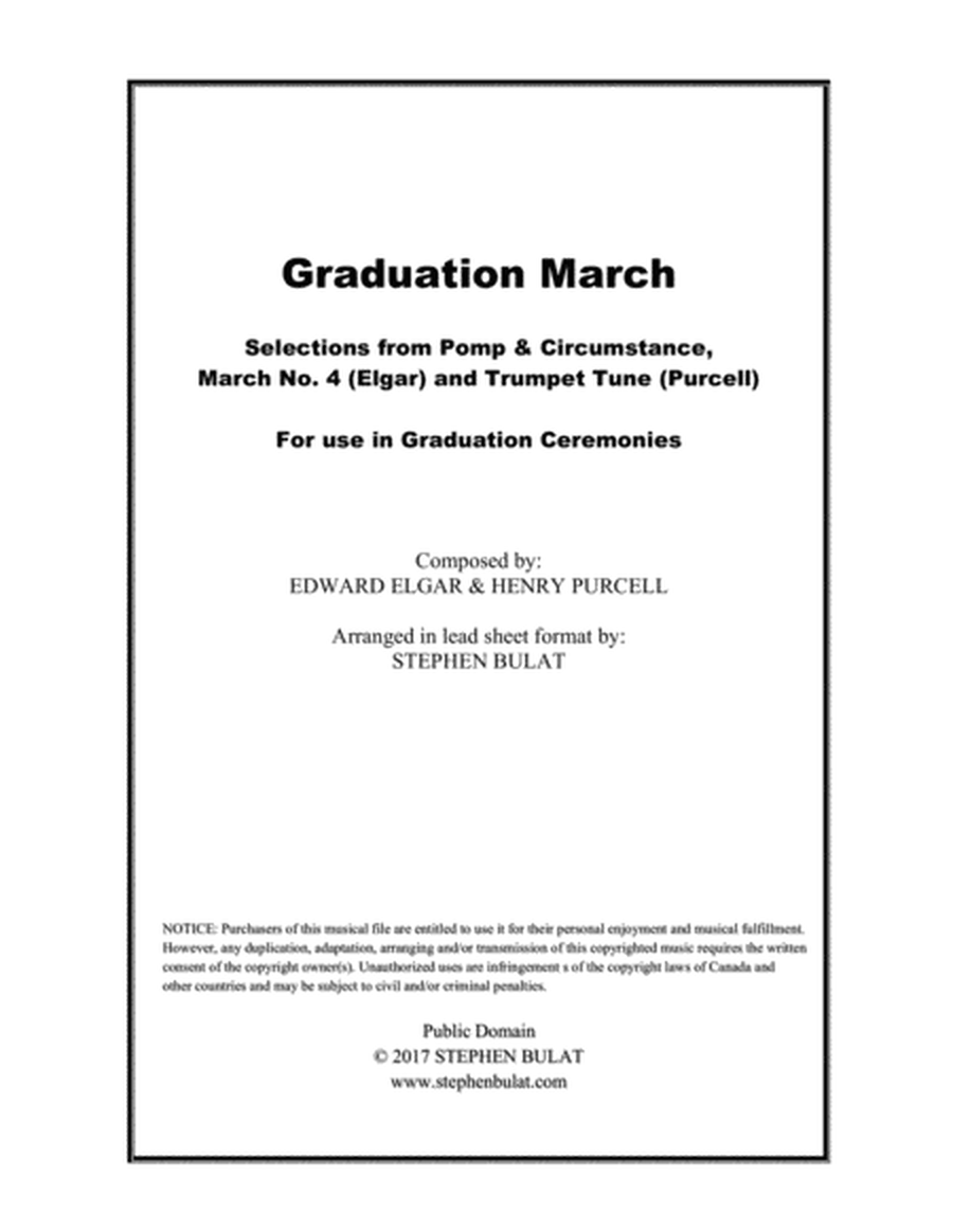 Graduation March: Pomp & Circumstance, March No. 4 and Trumpet Tune for Graduation Ceremonies - Lea