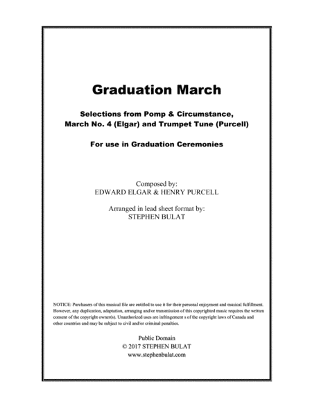 Graduation March: Pomp & Circumstance, March No. 4 and Trumpet Tune for Graduation Ceremonies - Lea