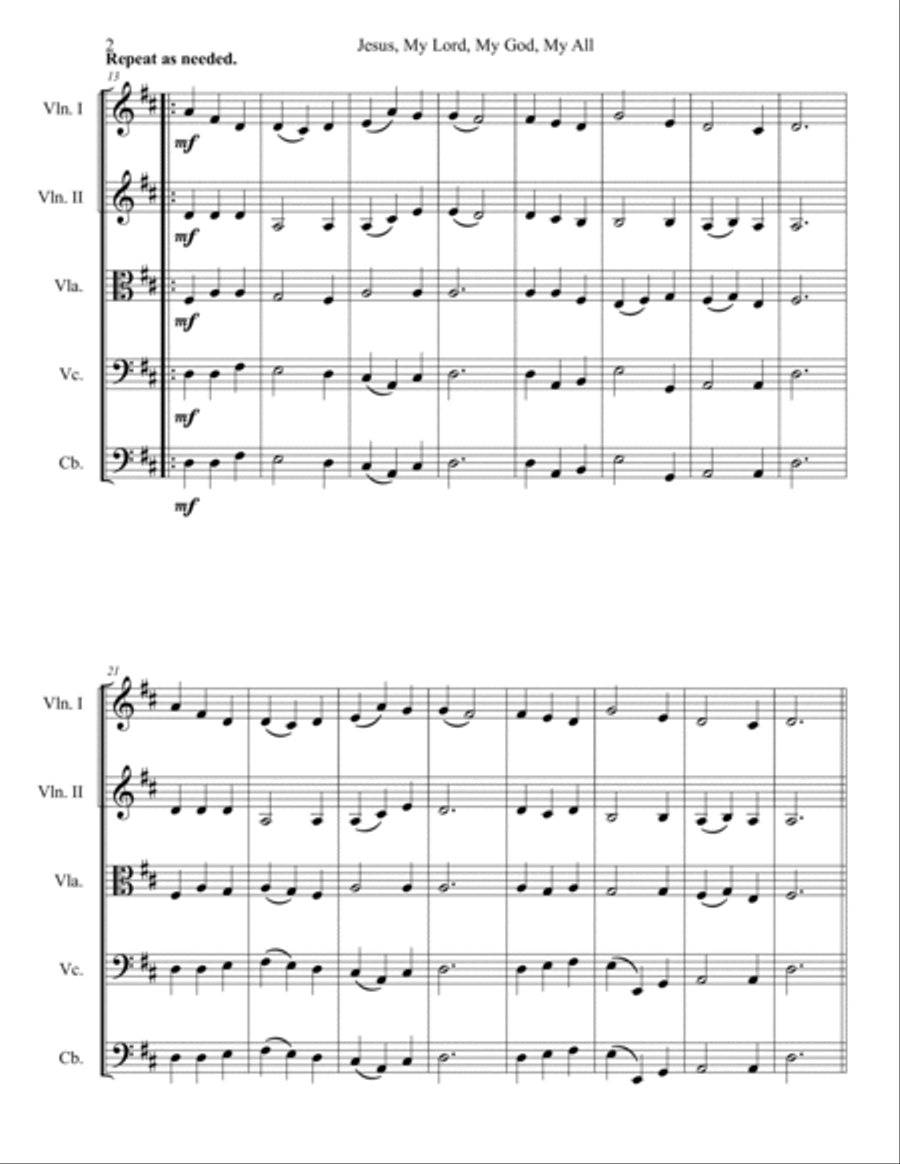 Jesus, My Lord, My God, My All String Quintet scores gallery preview page 4