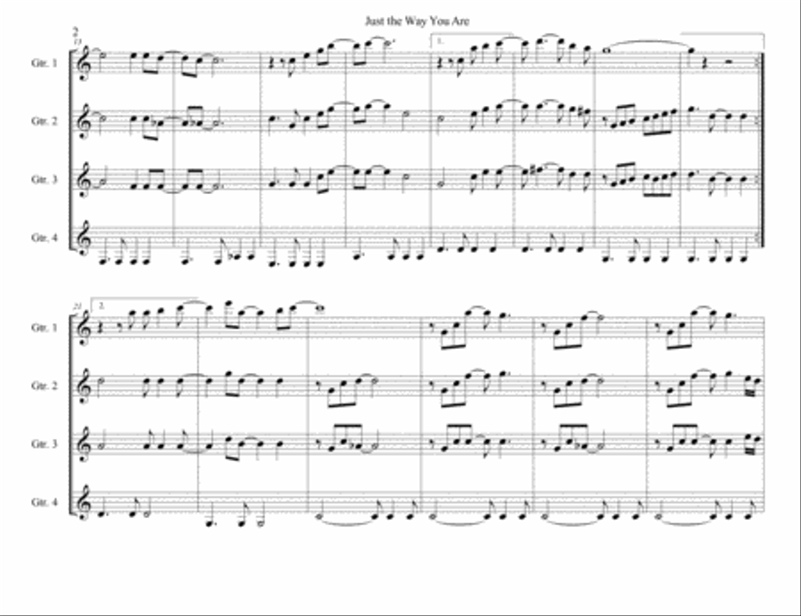 Just The Way You Are Electric Guitar scores gallery preview page 2