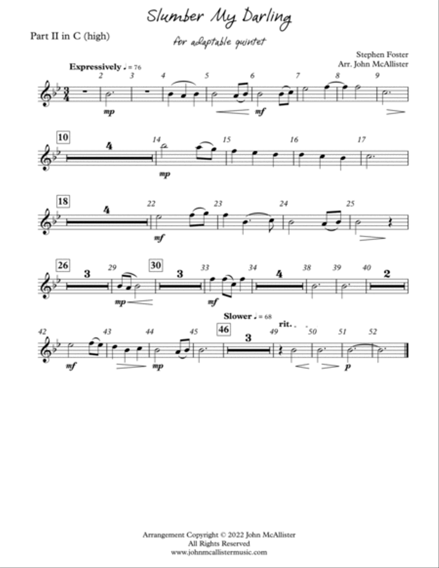 Slumber My Darling - for adaptable quintet Concert Band scores gallery preview page 6