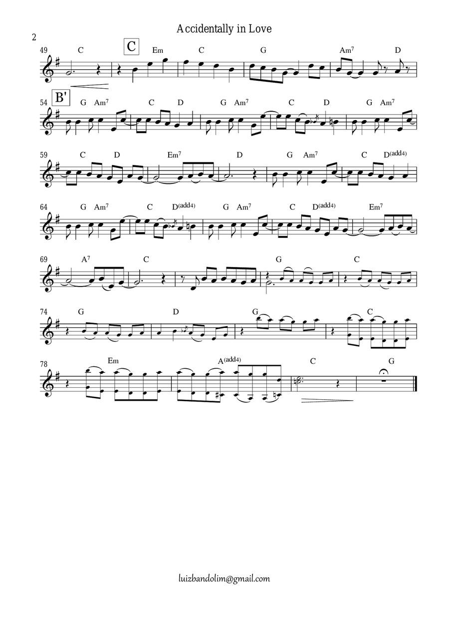 Accidentally In Love Tenor Saxophone scores gallery preview page 2