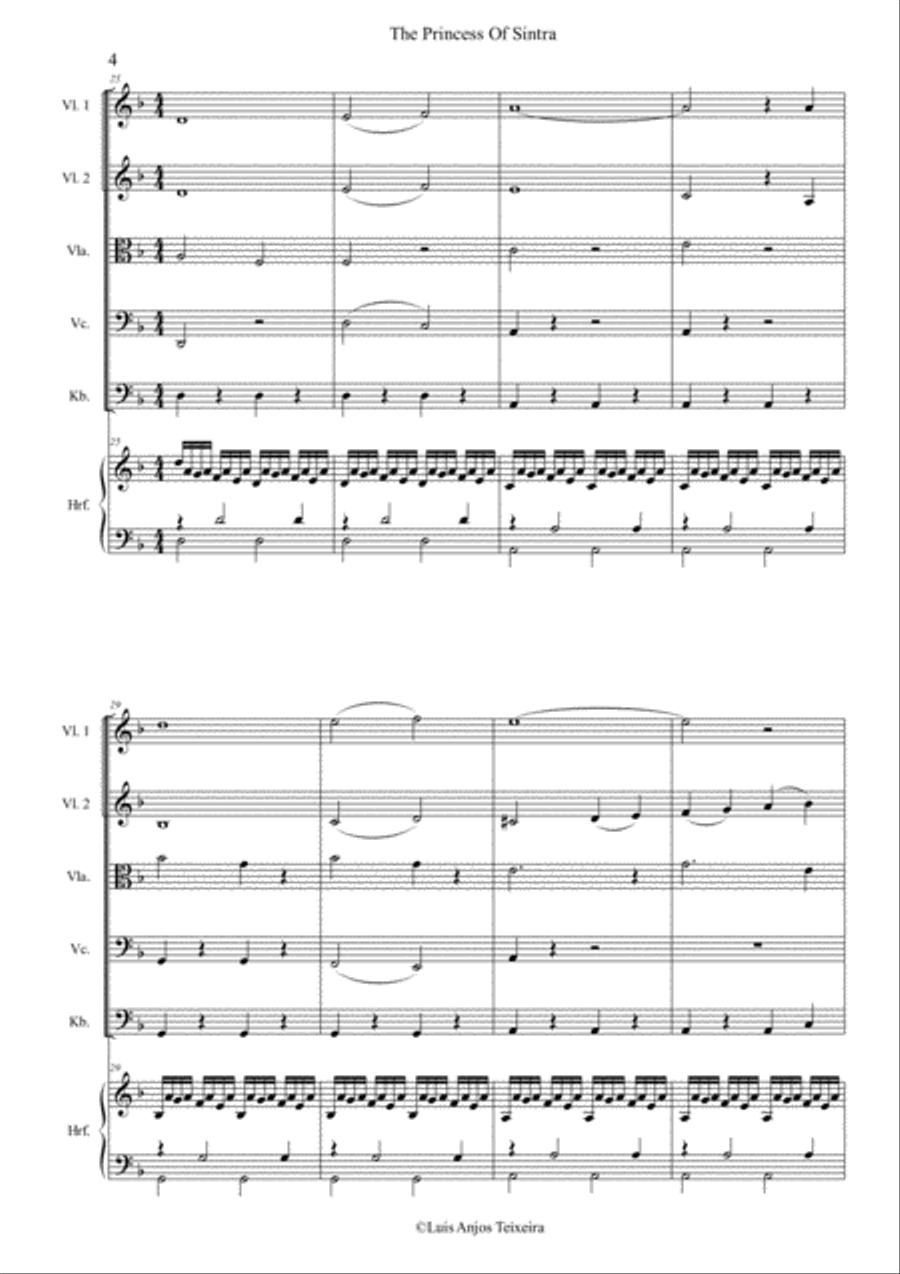 The Princess Of Sintra For Harp And Strings Small Ensemble scores gallery preview page 6