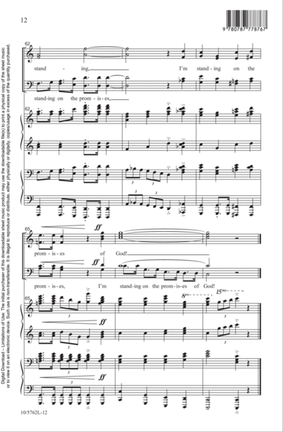 Standing on the Promises Standing on the Promises 4-Part scores gallery preview page 12
