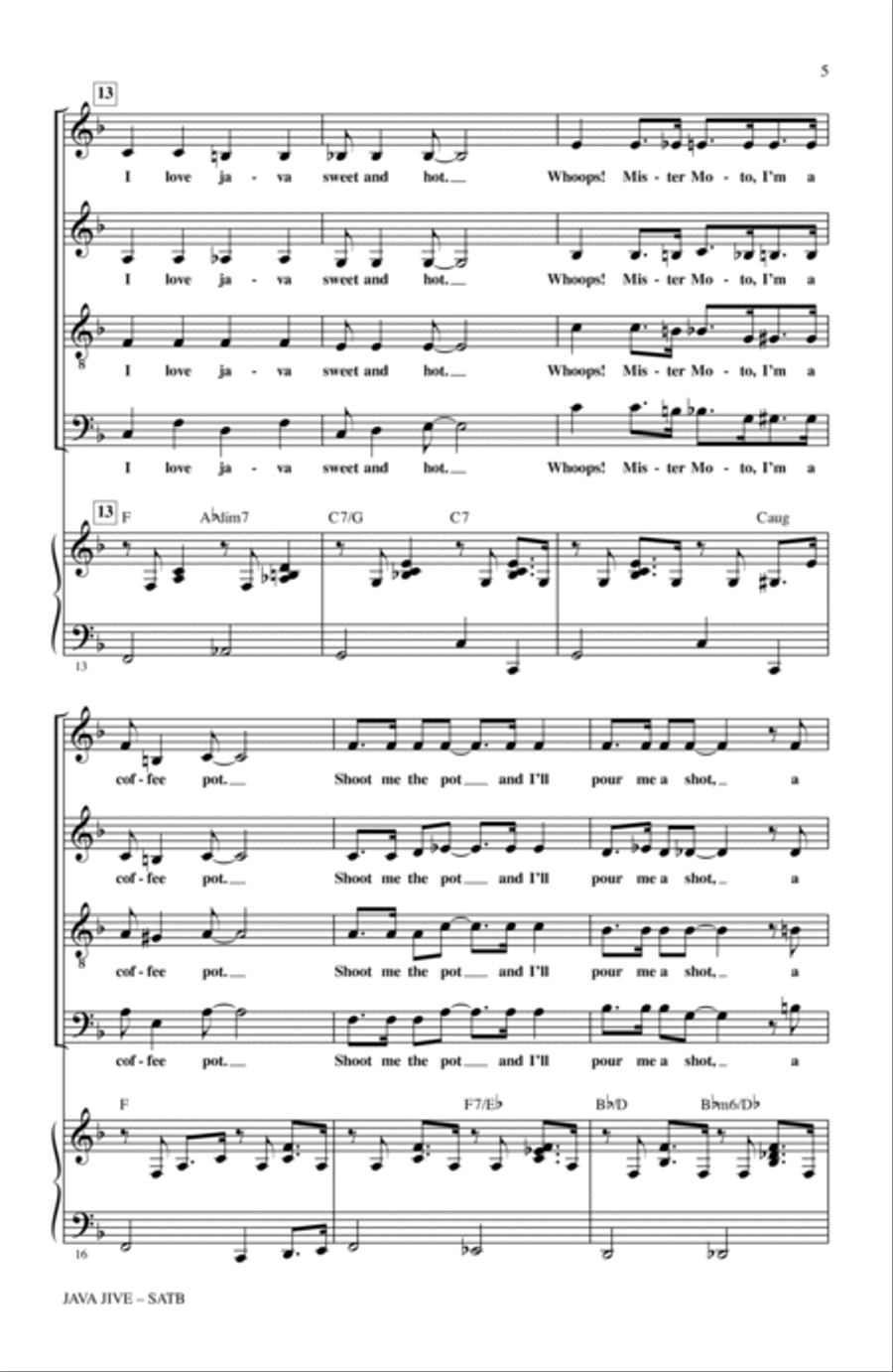 Java Jive (arr. Ed Lojeski) 4-Part scores gallery preview page 3