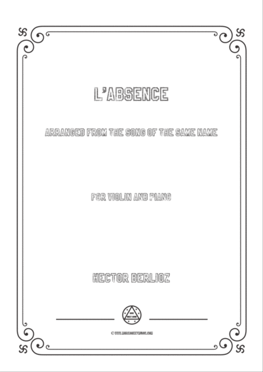 Berlioz-L'absence,for Violin and Piano Voice scores gallery preview page 1