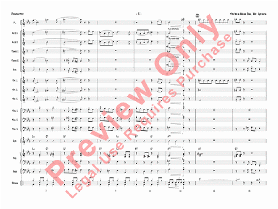 You're a Mean One, Mr. Grinch Jazz Ensemble scores gallery preview page 5