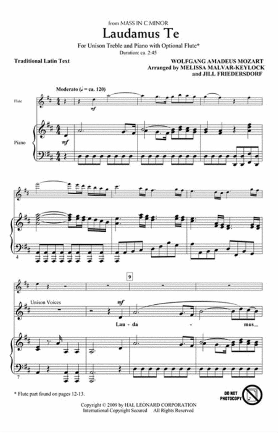 Laudamus Te Unison Choir scores gallery preview page 2
