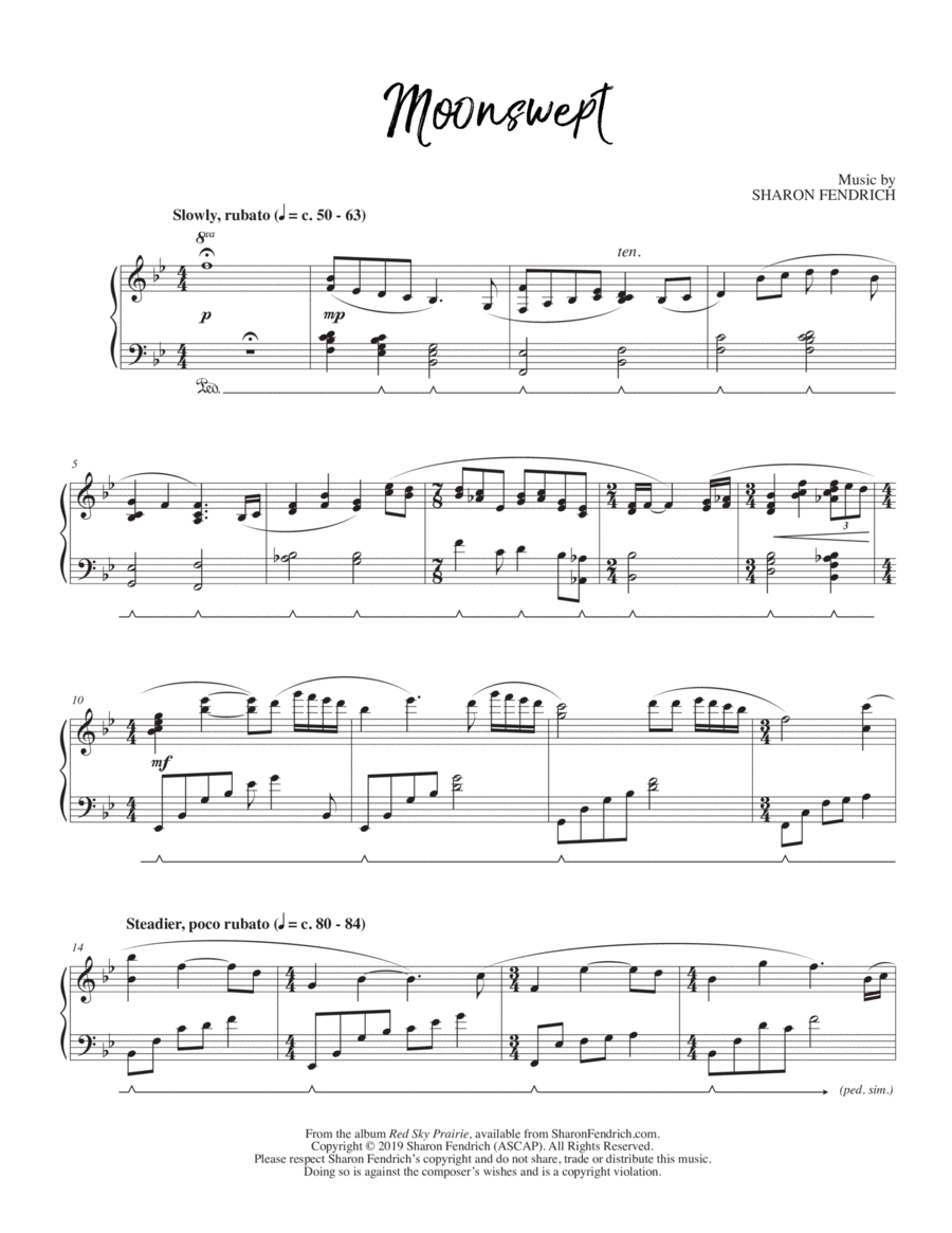 Moonswept Piano Solo scores gallery preview page 1