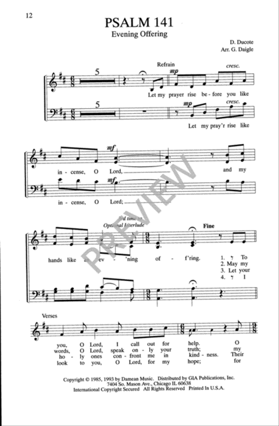 Psalms for the Church Year - Volume 6, Choral Refrains 4-Part scores gallery preview page 14