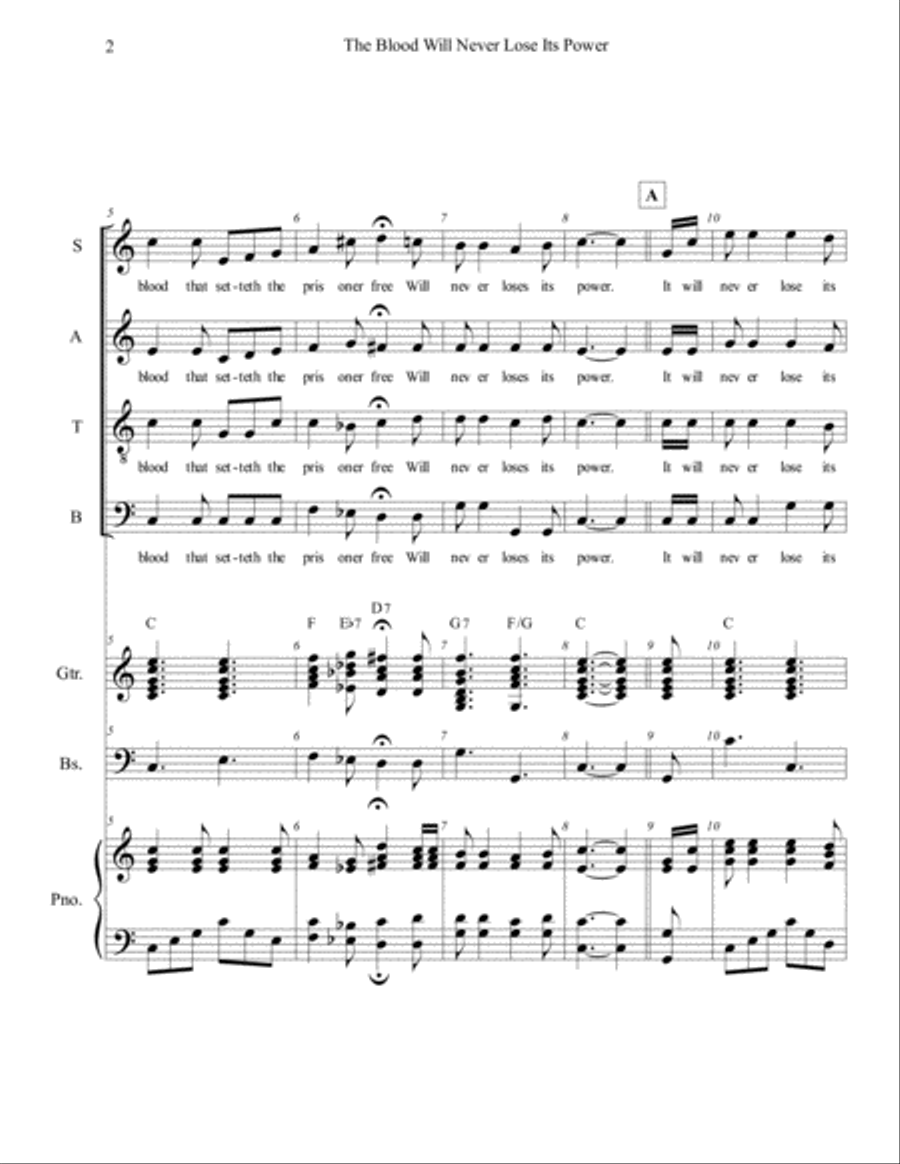 The Blood Will Never Loses Its Power - 1912 4-Part scores gallery preview page 3
