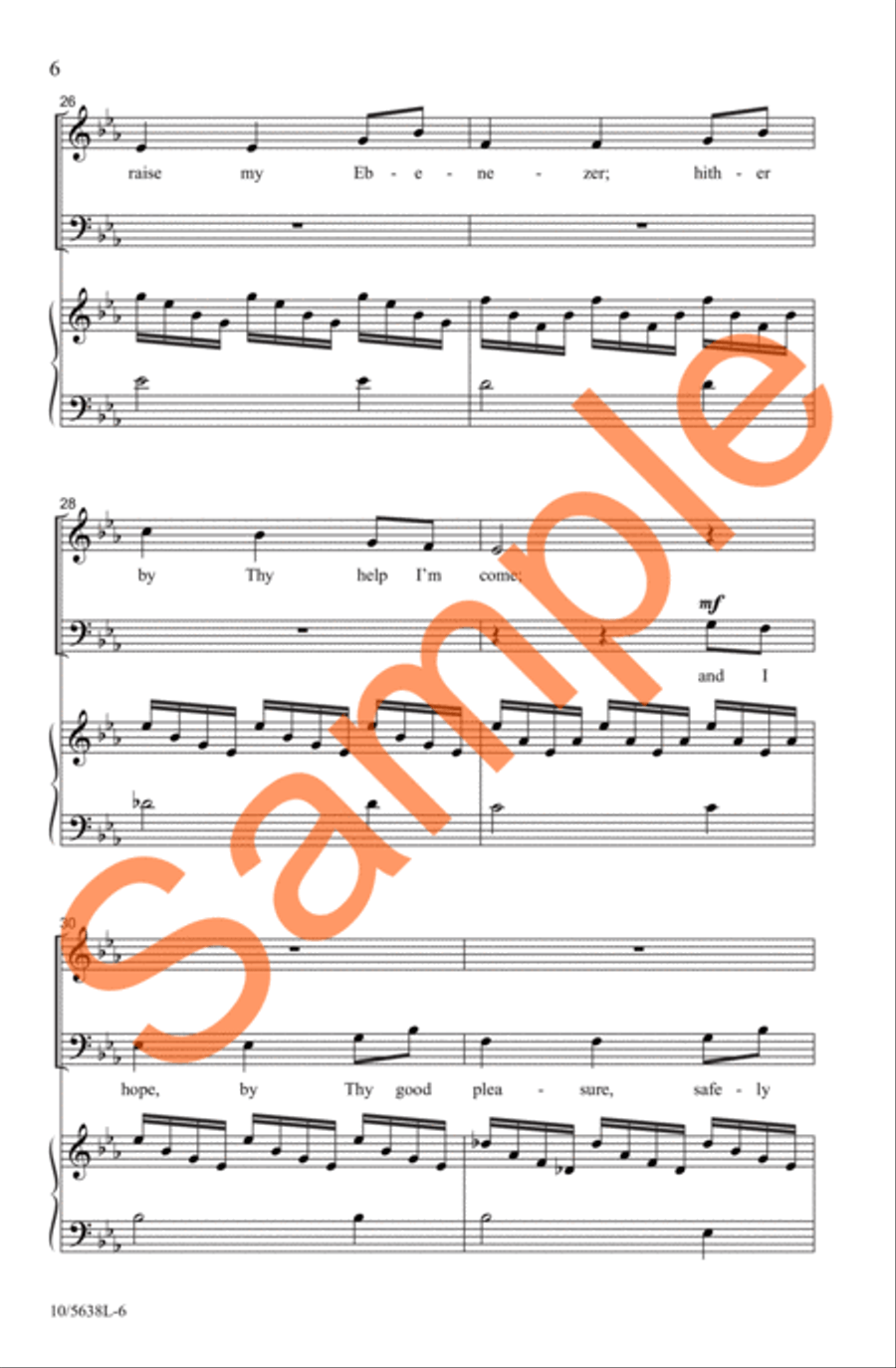 Come, Thou Fount of Every Blessing 4-Part scores gallery preview page 5