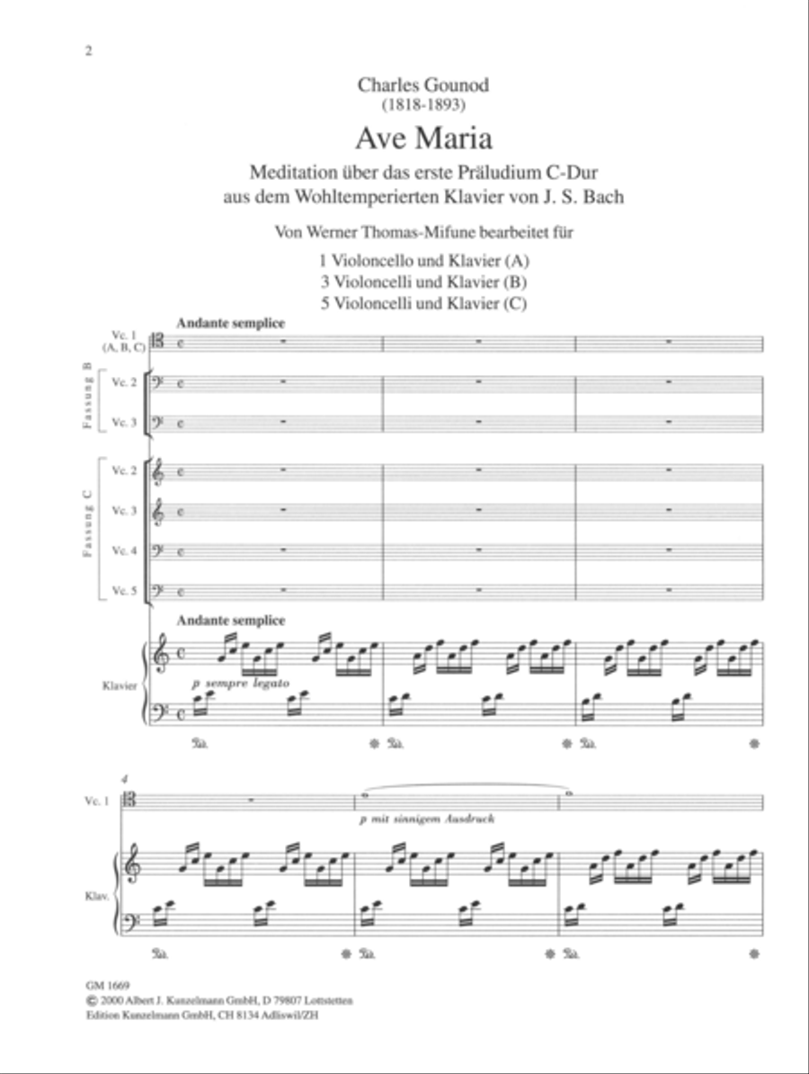 Ave Maria Cello scores gallery preview page 2