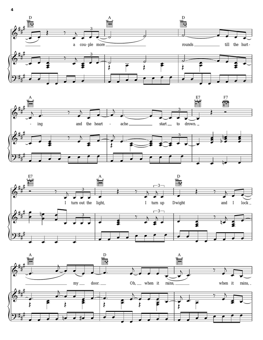 When It Rains Piano, Vocal, Guitar scores gallery preview page 4