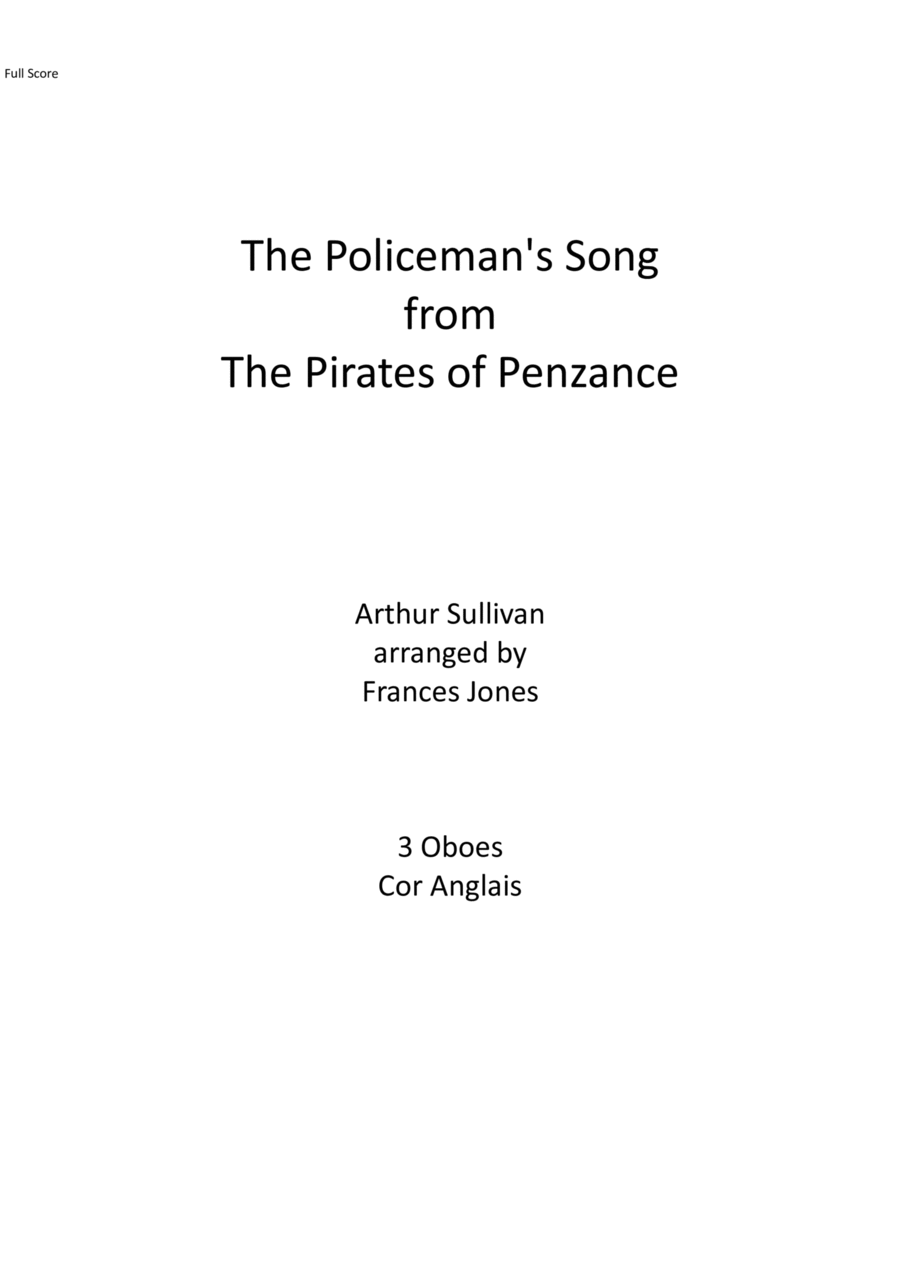 The Policeman's Song The Policeman's Song Oboe scores gallery preview page 1