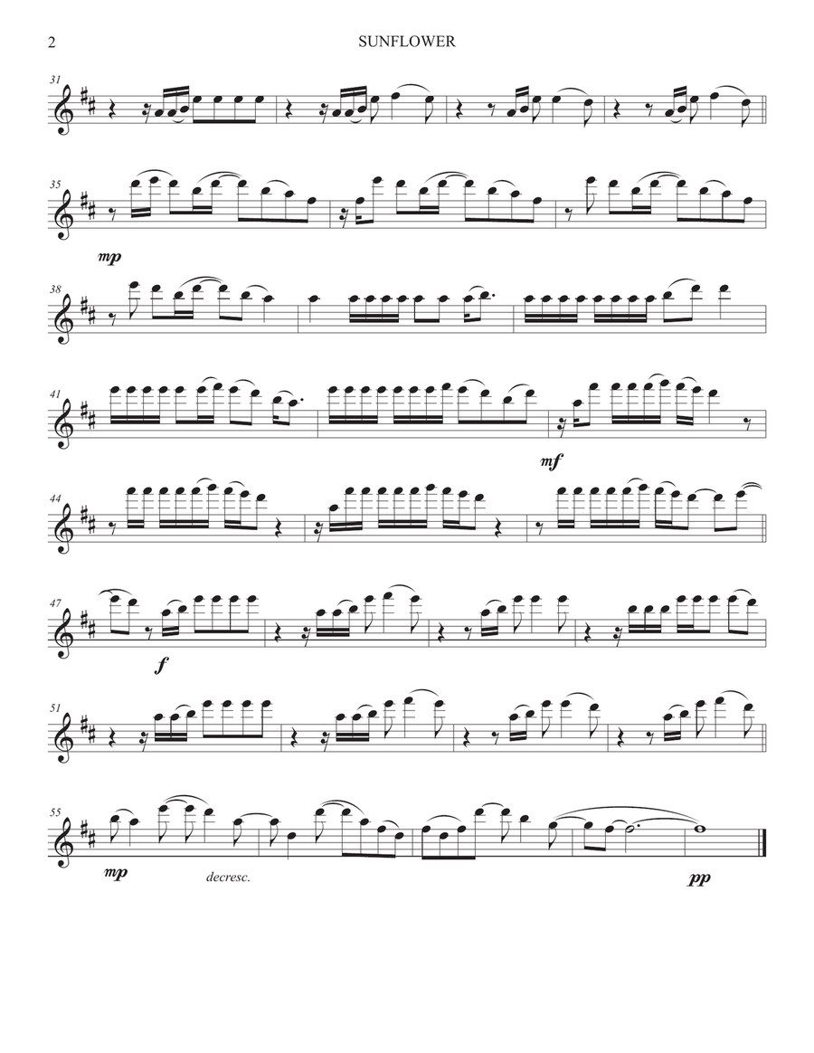 Sunflower Flute Solo scores gallery preview page 2
