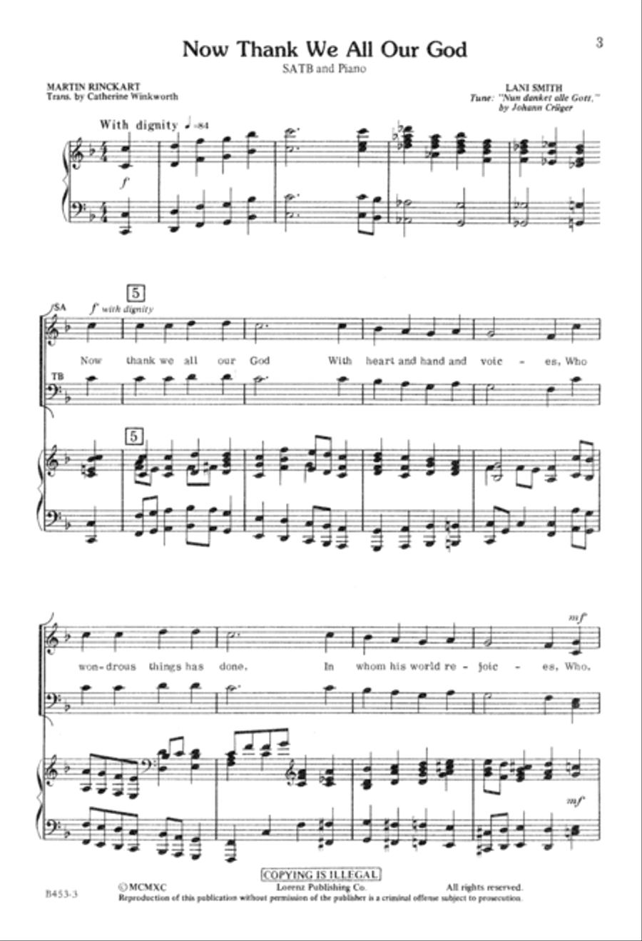 Now Thank We All Our God Now Thank We All Our God 4-Part scores gallery preview page 4