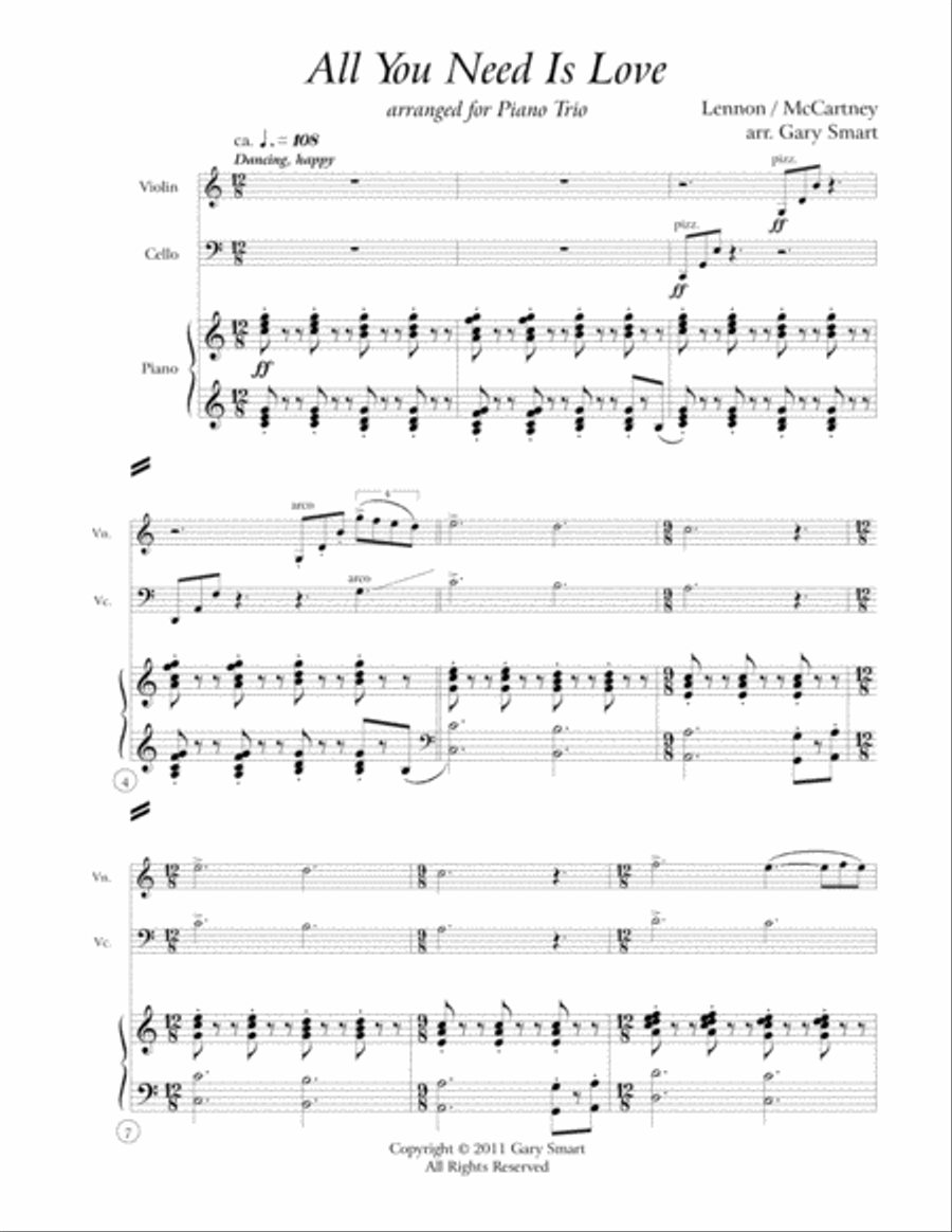 All You Need Is Love All You Need Is Love Piano Trio scores gallery preview page 2