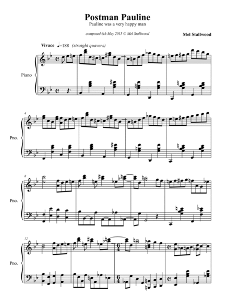 Postman Pauline Piano Solo scores gallery preview page 2