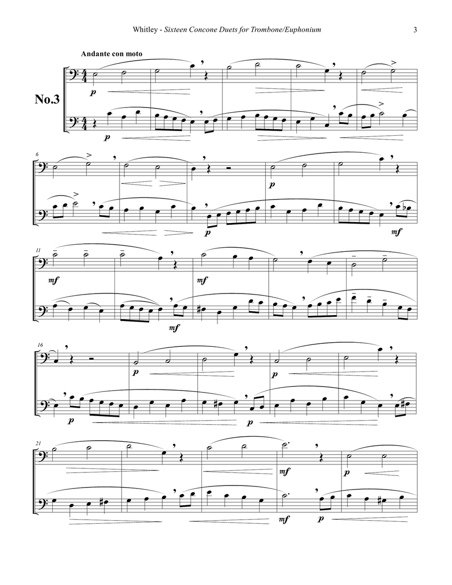 Sixteen Duets from selected Vocalises for Trombone or Euphonium Euphonium scores gallery preview page 5