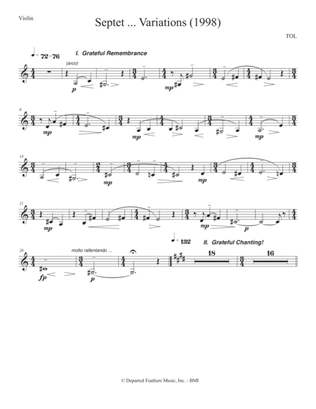 Septet, opus 77 ... Variations on a Shaker Tune (1998) violin part