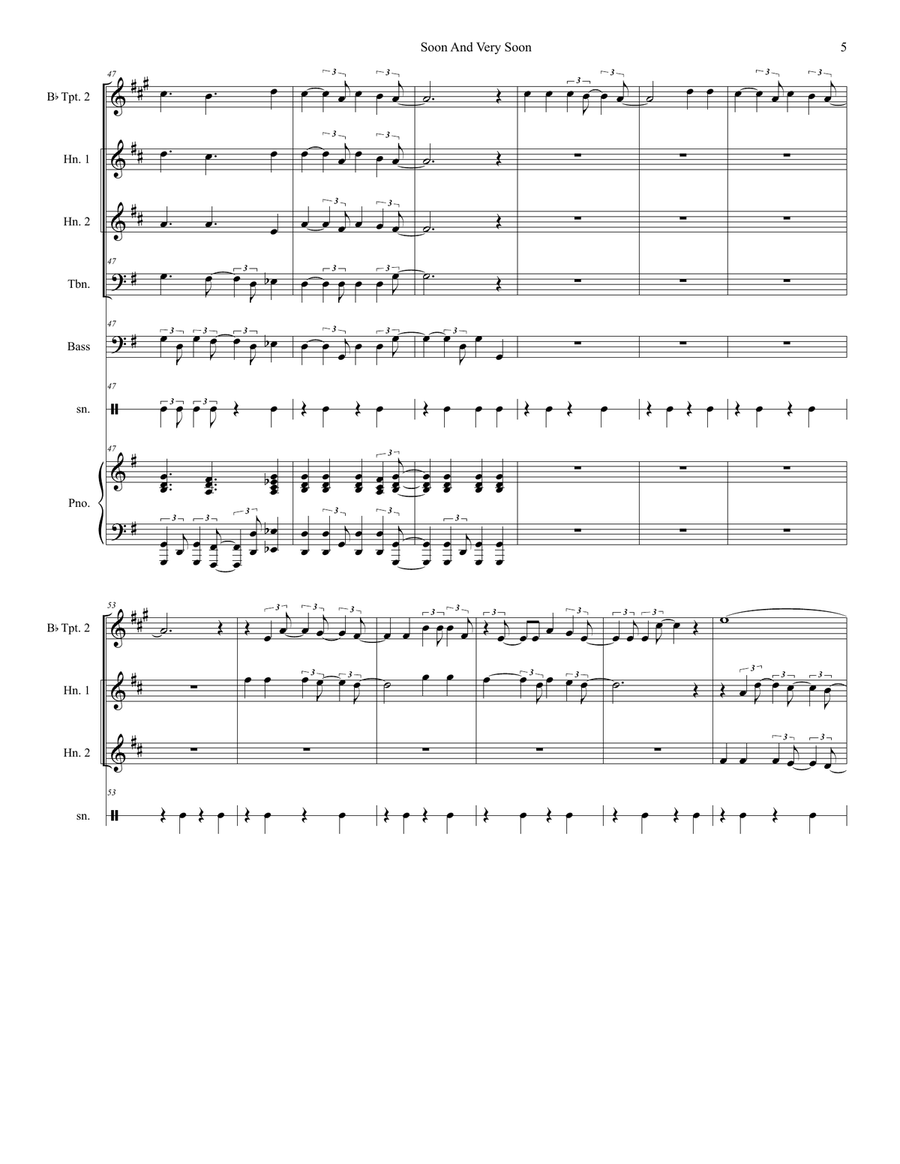 Soon And Very Soon Soon And Very Soon Brass Quintet scores gallery preview page 5