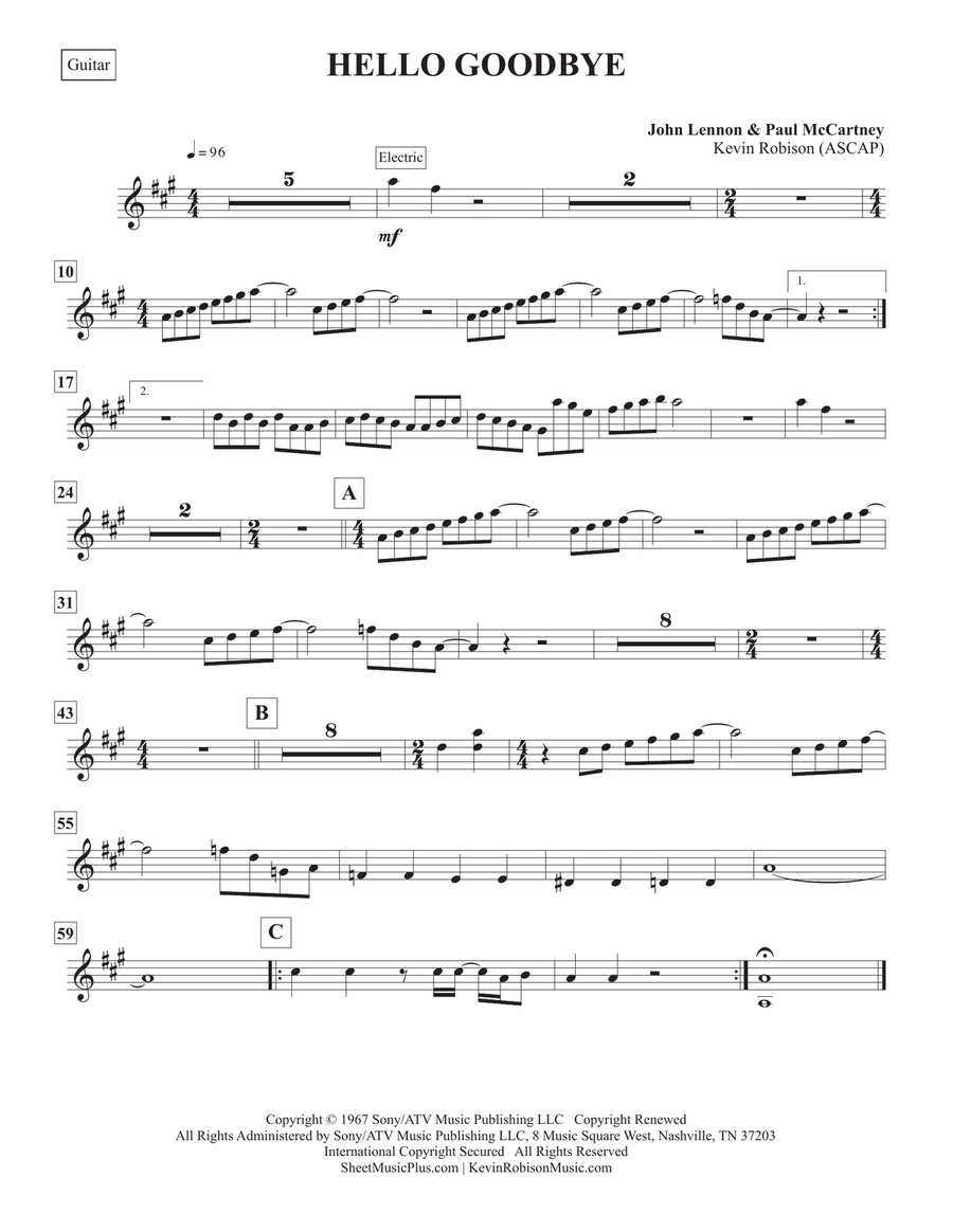 Hello, Goodbye TTBB scores gallery preview page 5