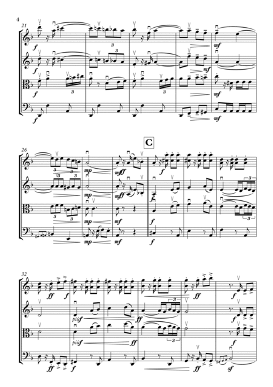 Jalousie (tango Tzigane) String Quartet scores gallery preview page 4