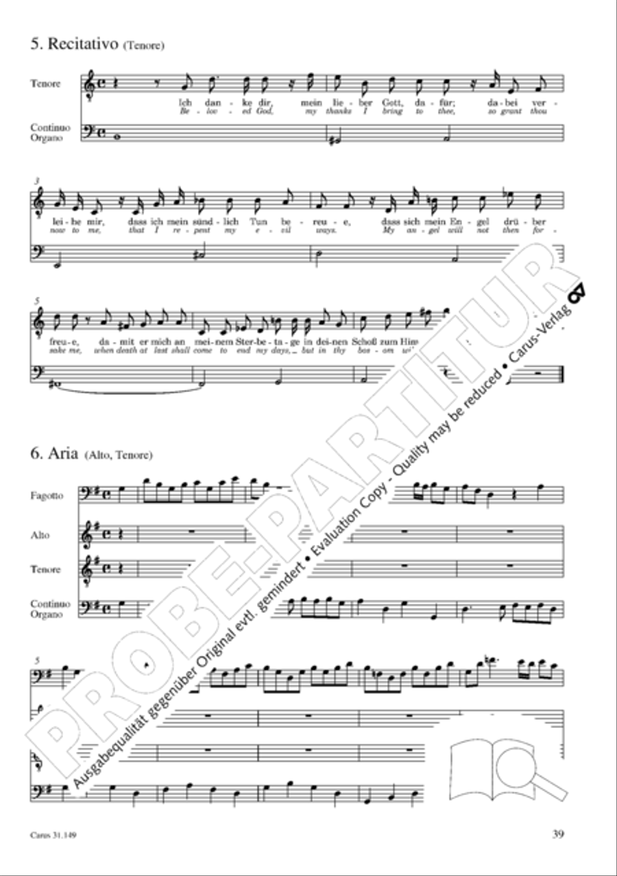 The voice of rejoicing and hope (Man singet mit Freuden vom Sieg) 4-Part scores gallery preview page 40