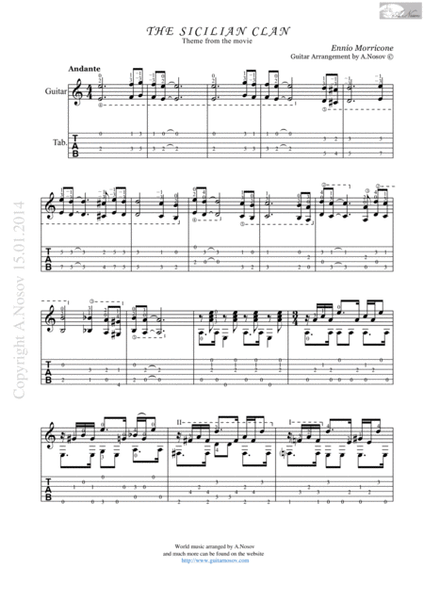The Sicilian Clan (Sheet music for guitar) image number null