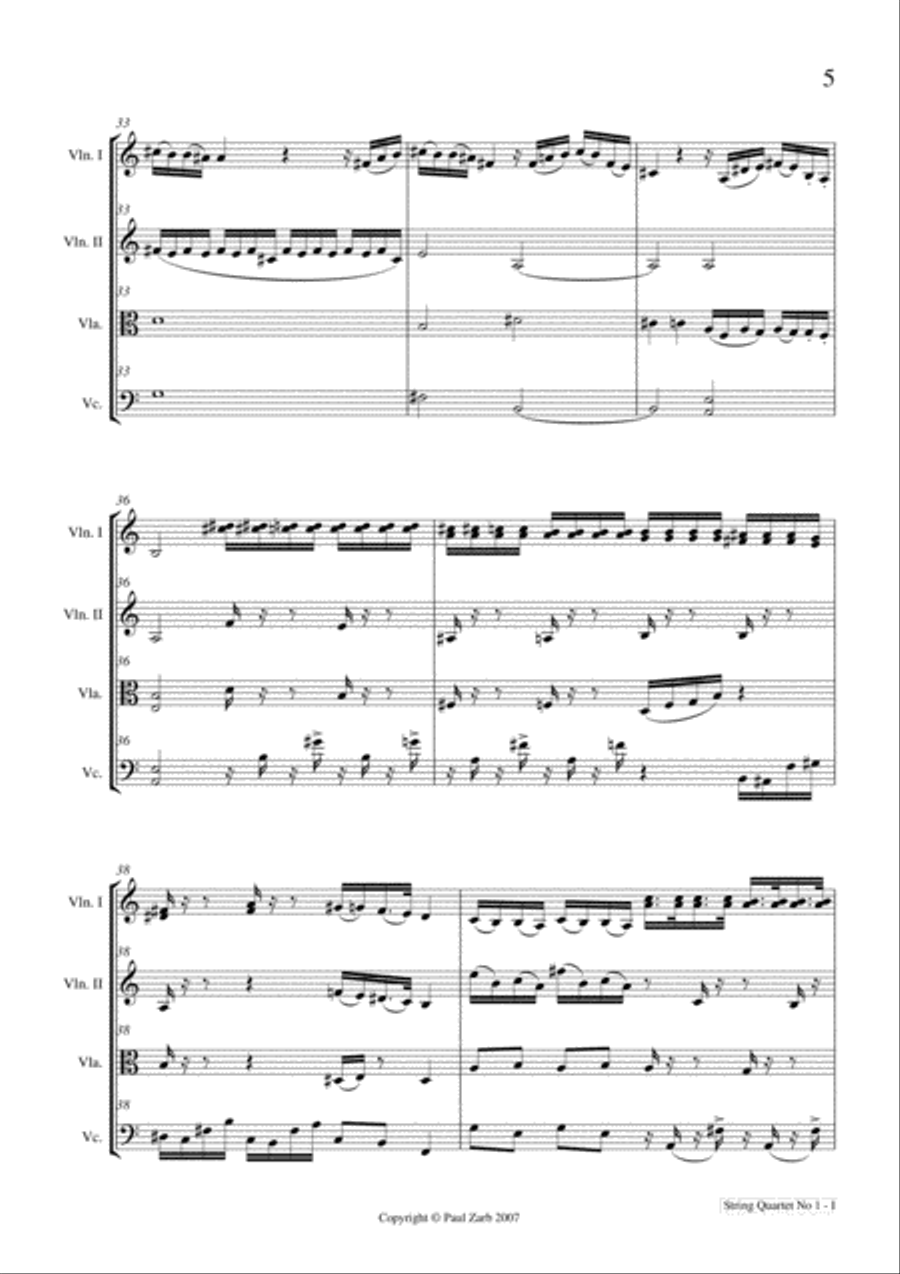 String Quartet No 1 String Quartet No 1 String Quartet scores gallery preview page 5