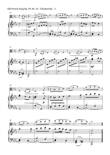 Tchaikovsky - Old French Song in C minor - Easy image number null
