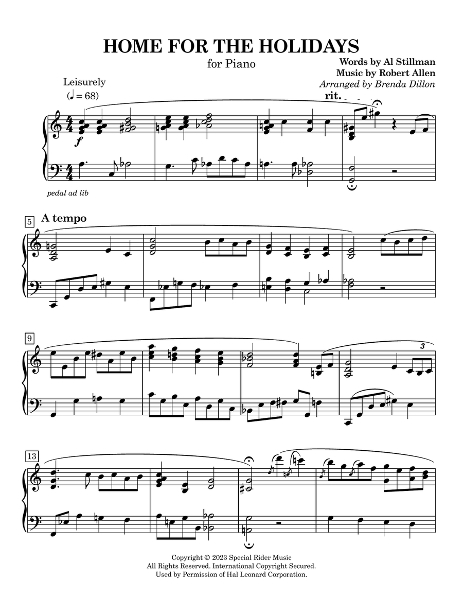 (there's No Place Like) Home For The Holidays Piano Solo scores gallery preview page 1