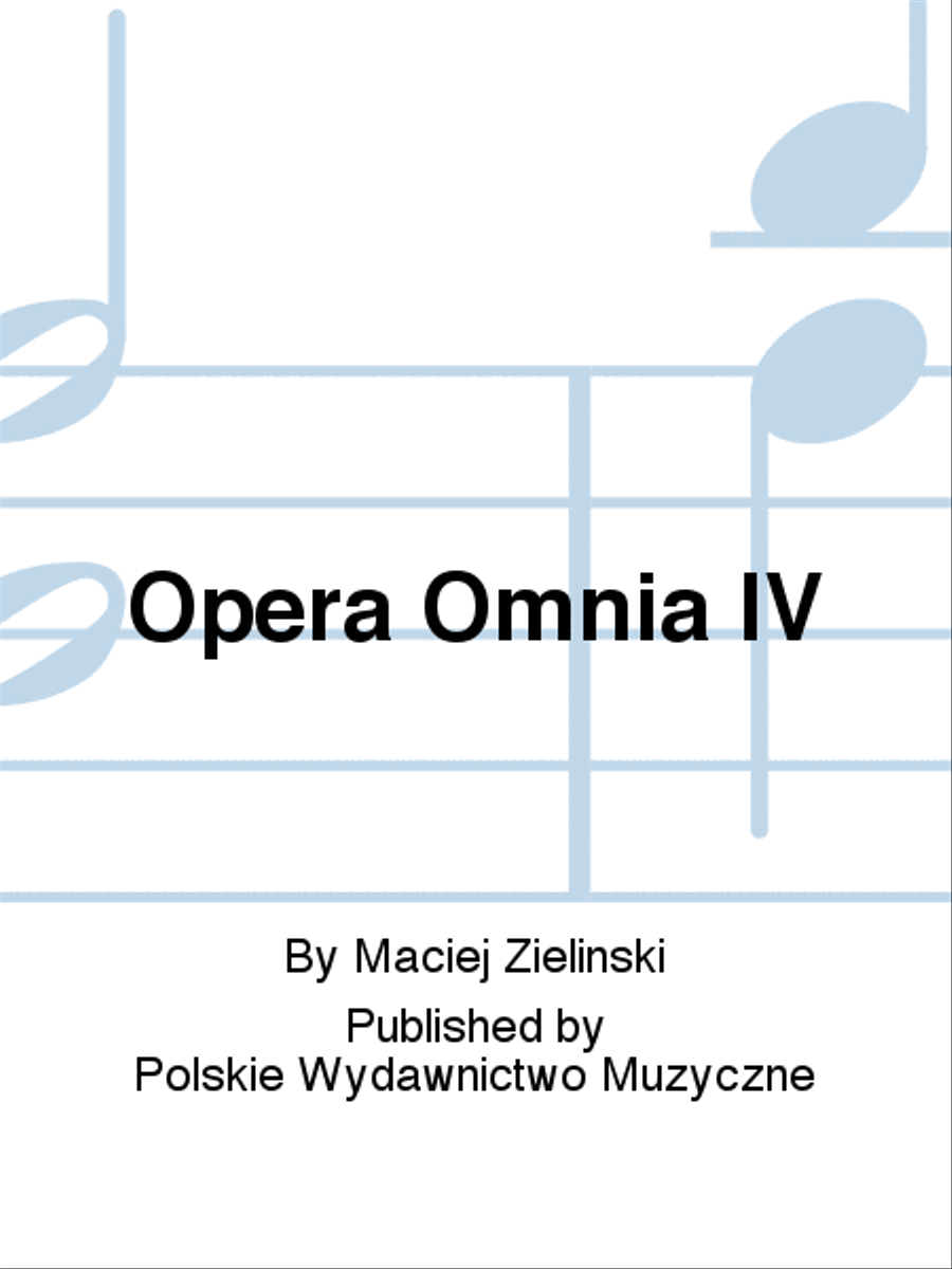 Opera Omnia IV Opera Omnia IV Orchestra scores gallery preview page 1